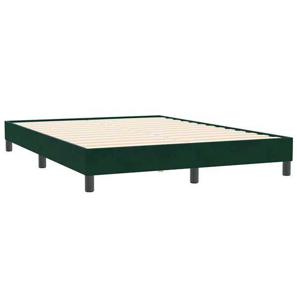 vidaXL Giroletto senza Materasso Verde Scuro 160x210 cm in Velluto
