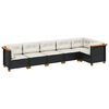 vidaXL Set Divano da Giardino 6 pz con Cuscini Nero in Polyrattan