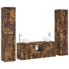 vidaXL Set di mobili per il bagno 5 pz Rovere Fumo 33 x 34,5 x 160 cm