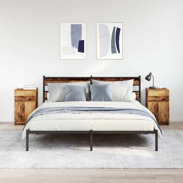 vidaXL Comodini 2 pz Legno Antico 39x35x65 cm in Legno Multistrato