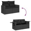 vidaXL Set Divani da Giardino 4 pz con Cuscini Nero in Polyrattan