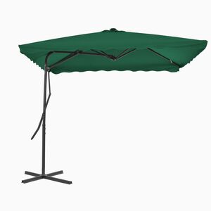 vidaXL Ombrellone da Esterni con Palo in Acciaio 250x250 cm Verde