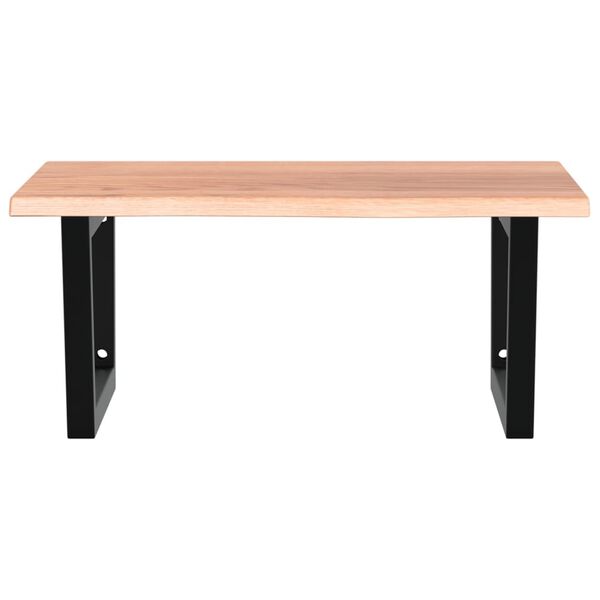 vidaXL Ripiano a Parete per Lavabo in Acciaio e Massello di Rovere