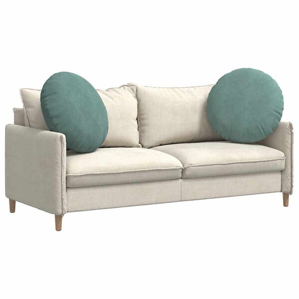 vidaXL Cuscini per Seduta 2 pcs Verde Mare &Oslash; 40 x 13 cm Velluto