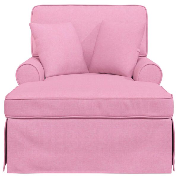 vidaXL Chaise Longe con Gonna Rosa 91 x 157 x 91 cm Tessuto