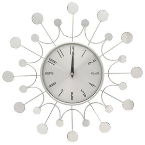 vidaXL Orologio da Parete Argento 40 cm in Metallo