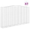 vidaXL Cesti Gabbioni ad Arco 7 pz 400x50x220/240 cm Ferro Zincato
