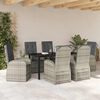 vidaXL Set da Pranzo per Giardino con cuscino 7 pcs Grigio polyrattan