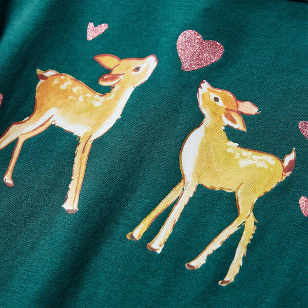 Maglietta da Bambino a Maniche Lunghe Verde Scuro 116