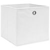 vidaXL Contenitori 10 pz in Tessuto non Tessuto 28x28x28 cm Bianco