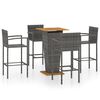 vidaXL Set Bar da Giardino 5 pz Grigio