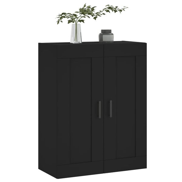 vidaXL Mobile a Parete Nero 69,5x34,90 cm in Legno Multistrato