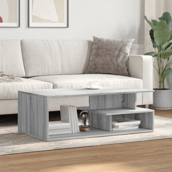 vidaXL Tavolino da Salotto Grigio Sonoma 102x55x35cm Legno Multistrato