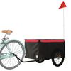vidaXL Rimorchio da Bici Nero e Rosso 45 kg in Ferro
