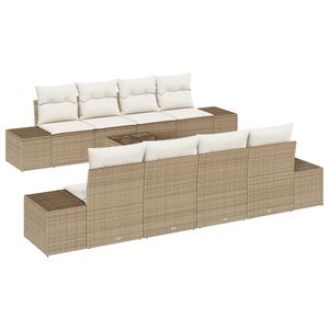 vidaXL Set Divano da Giardino 7 pcs Beige e Crema polyrattan