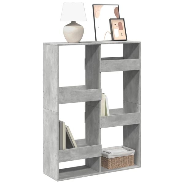 vidaXL Libreria Grigio Cemento 100x33x135 cm in Legno Multistrato