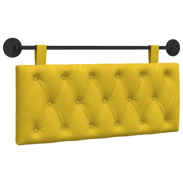 vidaXL Testata appesa Giallo 110 x 55 x 7 cm Velluto