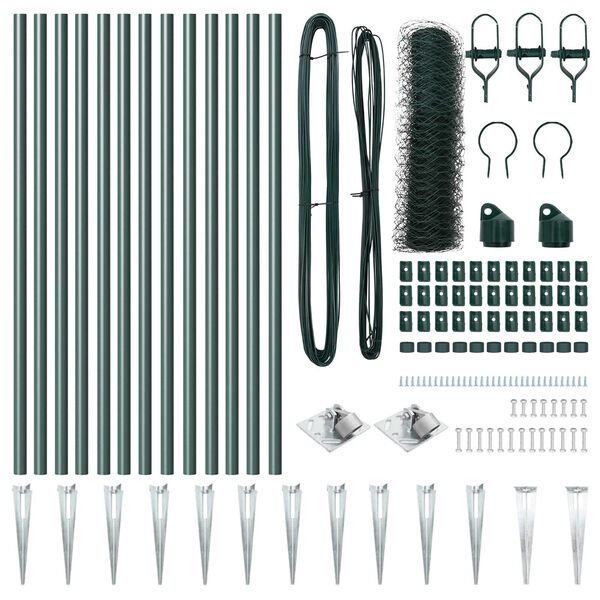 vidaXL Palo della recinzione Verde 25 x 0,6 m (rete 50 mm)