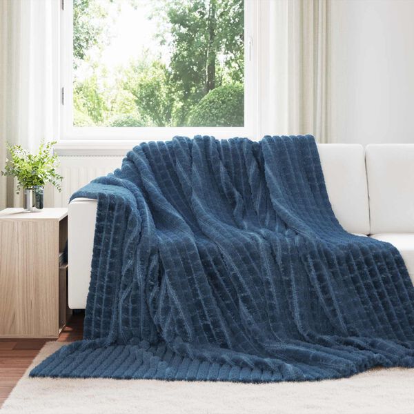 vidaXL Coperta Blu navy 270 x 240 cm Panno