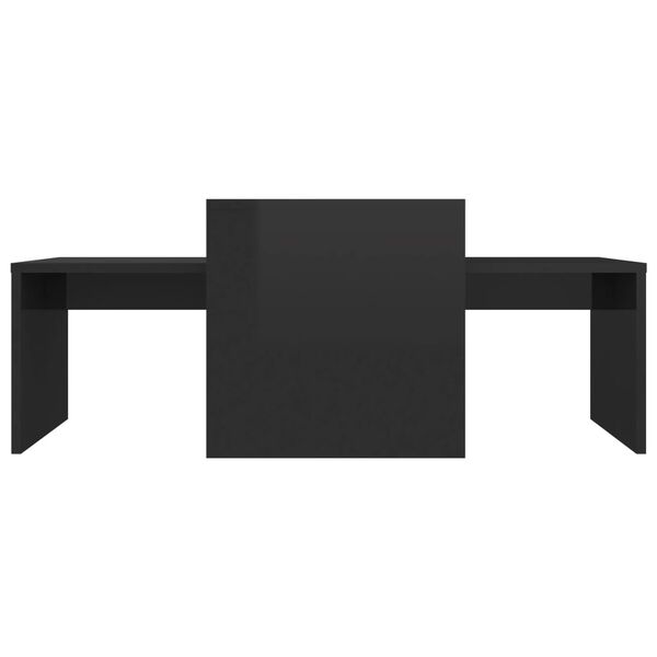 vidaXL Set Tavolini Salotto Nero Lucido 100x48x40 cm Legno Multistrato