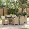vidaXL Set da Pranzo per Giardino 7 pcs Beige polyrattan