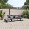vidaXL Set Divani da Giardino 3 pz con Cuscini in Alluminio Nero