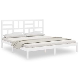 vidaXL Giroletto Bianco in Legno Massello 200x200 cm