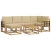 vidaXL Set di divani da esterno 7 pz Bianco e Beige