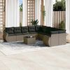 vidaXL Set Divani da Giardino 11 pz con Cuscini in Polyrattan Grigio