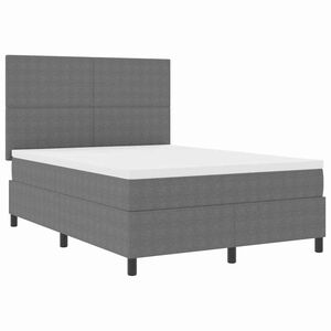 vidaXL Letto a Sorgente LED Grigio chiaro e bianco 140 x 190 cm