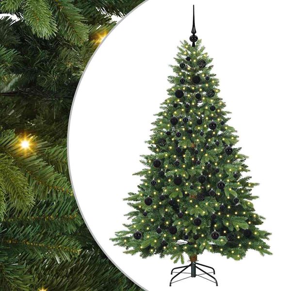 vidaXL Albero di Natale artificiale con 300 LED Verde 180 cm PE e PVC