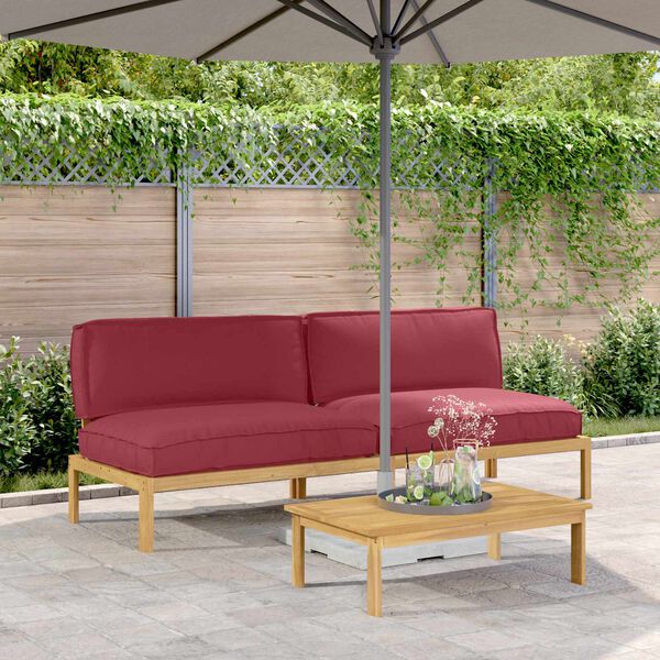 vidaXL Set di divani con cuscino Rosso Vino 240 x 80 x 69 cm