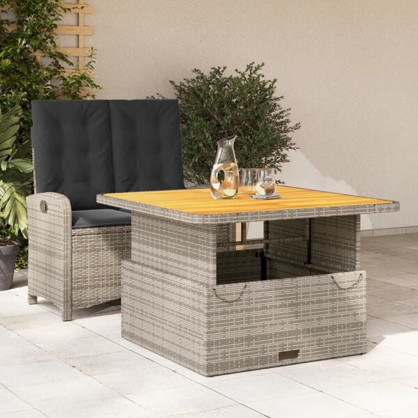 vidaXL Set da Pranzo da Giardino 2 pz con Cuscini in Polyrattan Grigio