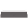 vidaXL Struttura Letto Pouf con Materasso Grigio 100x200 cm Similpelle