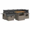 vidaXL Set Divano da Giardino 8pz con Cuscini Grigio Polyrattan Acacia
