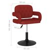 vidaXL Sgabello da Bar Rosso Vino in Tessuto