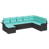 vidaXL Set Divano da Giardino con cuscino 8 pcs Nero Poly Rattan