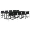vidaXL Set da Pranzo da Giardino 11 pz con Cuscini in Polyrattan Nero