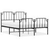 vidaXL Giroletto con Testiera e Pediera Metallo Nero 135x190 cm