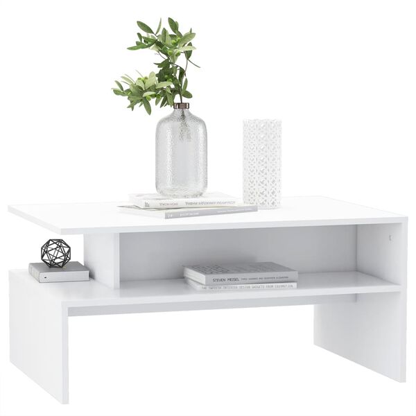 vidaXL Tavolino da Salotto Bianco 90x60x42,5 cm in Legno Multistrato