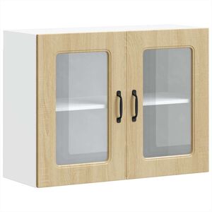 vidaXL Pensile da Cucina con Porta in Vetro Kalmar Rovere Sonoma