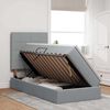 vidaXL Letto con contenitore e materasso Grigio chiaro 100 x 200 cm
