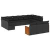 vidaXL Set Divani da Giardino 13pz con Cuscini Nero in Polyrattan