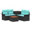 vidaXL Set di divani 6 pz 4-Numero di posti Nero e Blu