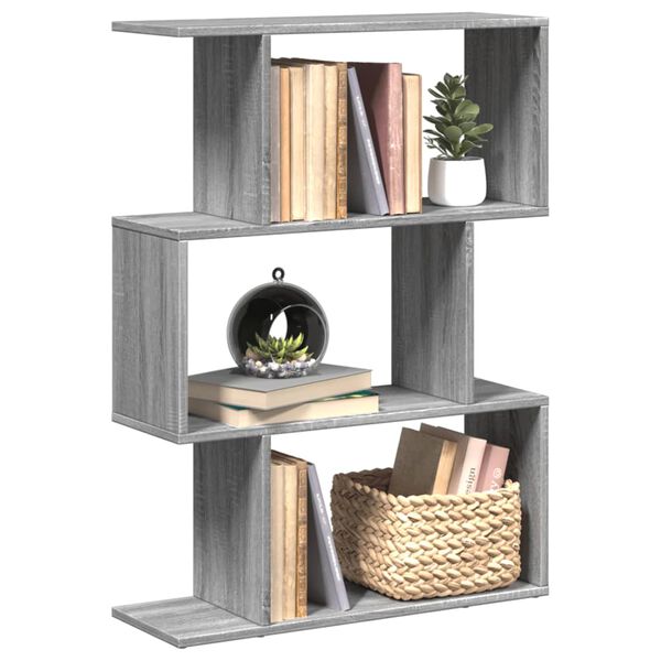 vidaXL Libreria Divisorio 3Piani Grigio Sonoma 70x24x97 cm Truciolato