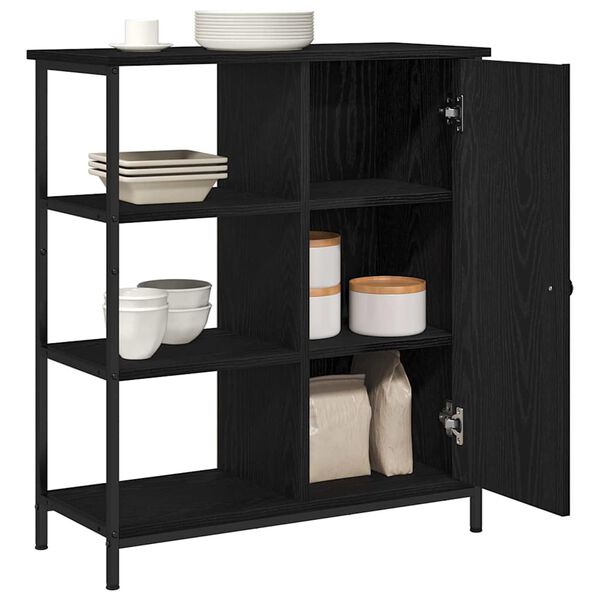 vidaXL Credenza Rovere Nero 70 x 30 x 80 cm