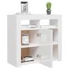 vidaXL Credenza con Luci a LED Bianco Lucido 80x35x75 cm