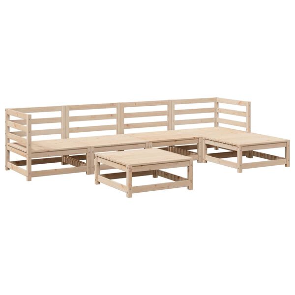 vidaXL Set Divani da Giardino 6 pz in Legno Massello di Pino