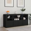 vidaXL Credenza con Luci LED Nera 142,5x37x67 cm