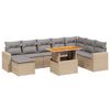 vidaXL Set Divano da Giardino 9 pz con Cuscini Beige in Polyrattan